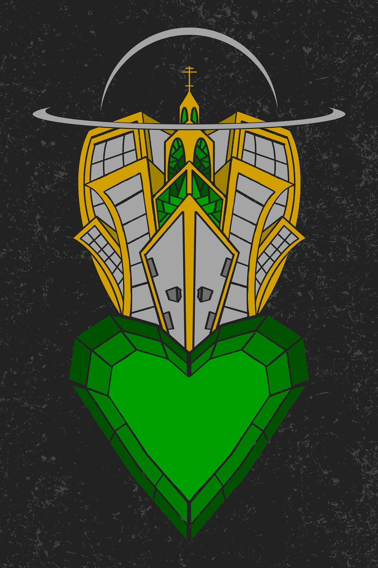Heart for the City (24in by 36in) - Serving the City Art Piece